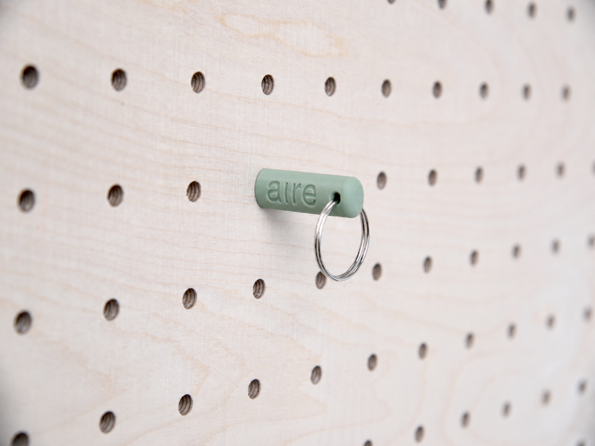 Porte-clés à anneau pour pegboard – Vert sauge