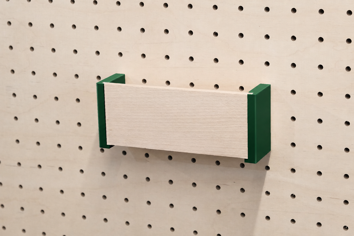 Porte-courrier mural pour pegboard – 16 cm / Vert foncé