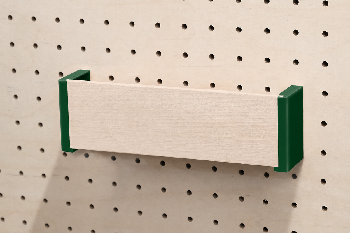Porte-courrier mural pour pegboard – 22 cm / Vert foncé