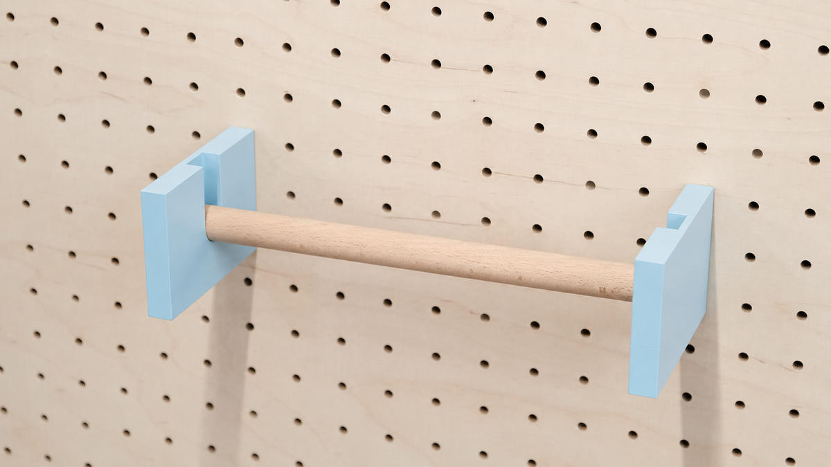 Porte-rouleau essuie-tout mural pour pegboard – Bleu Ciel