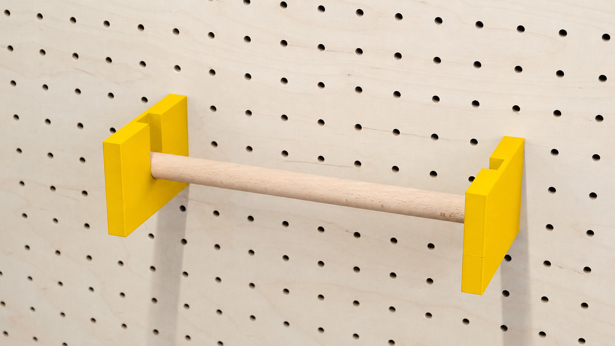 Porte-rouleau essuie-tout mural pour pegboard – Jaune