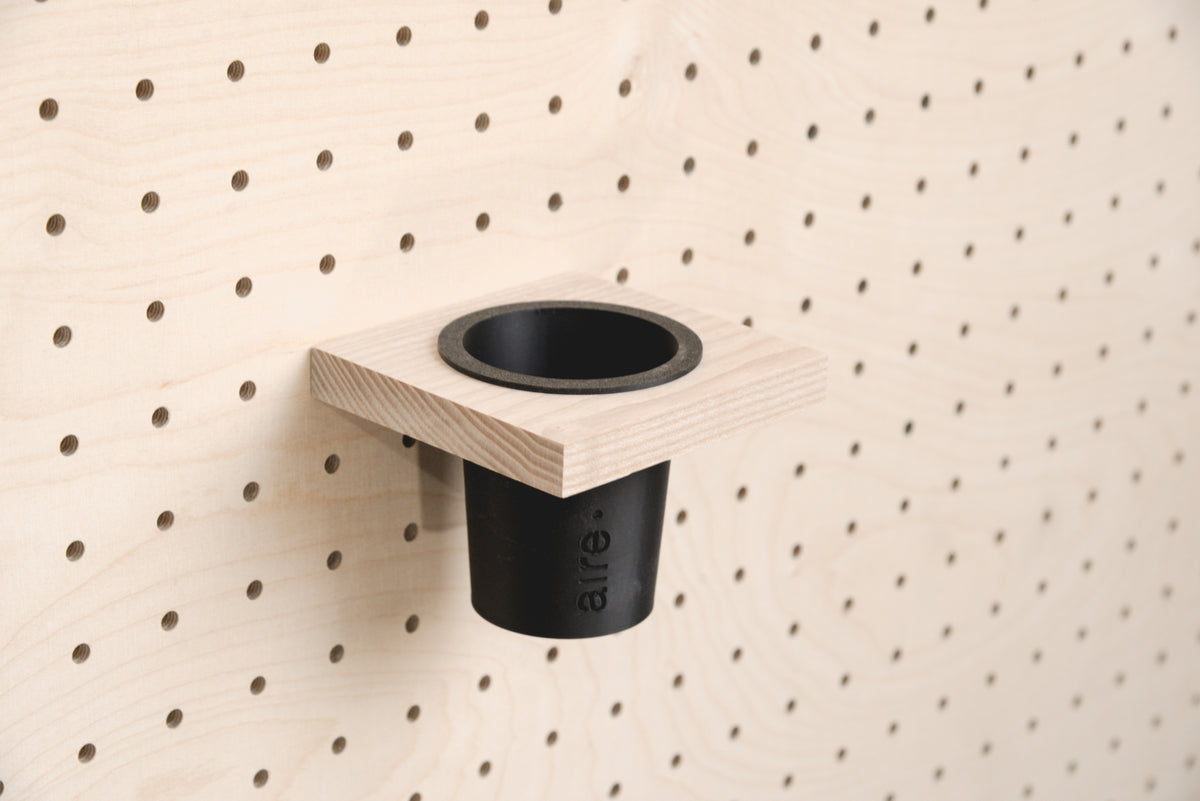 Pot à crayons suspendu pour pegboard – Simple / Noir