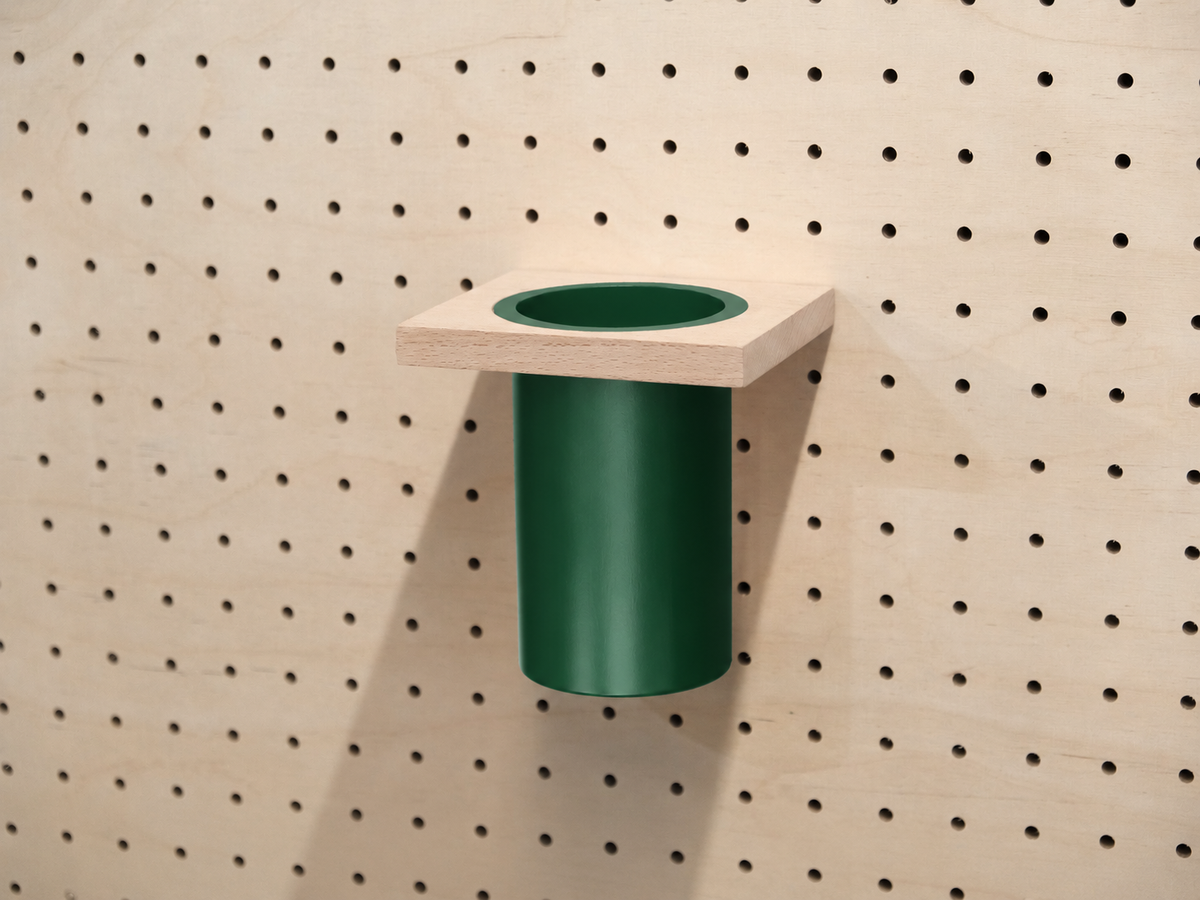 Pot à ustensiles pour pegboard – 14 cm / Vert foncé