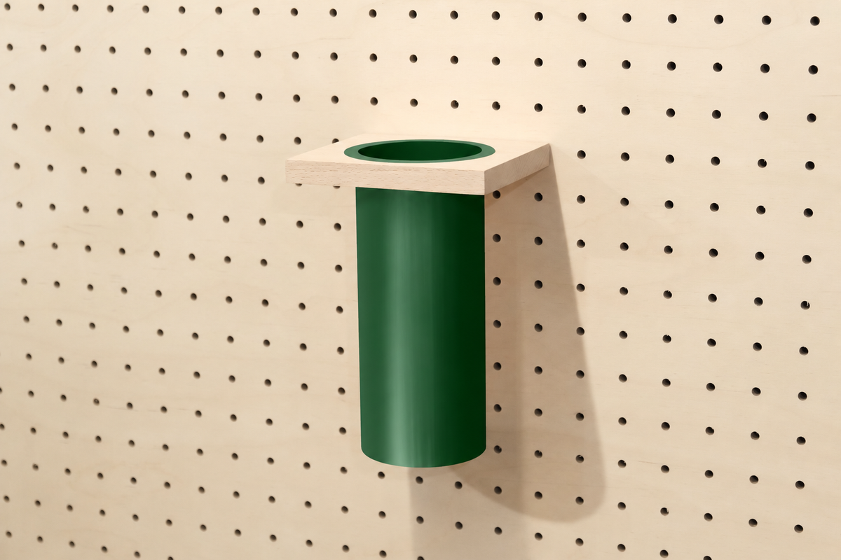 Pot à ustensiles pour pegboard – 20 cm / Vert foncé