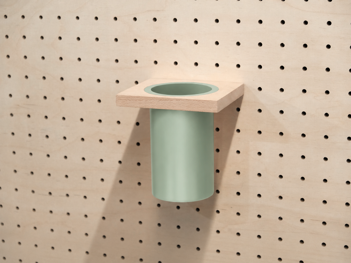 Pot à ustensiles pour pegboard – accessoire pour panneau perforé Aire