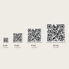 Les 4 tailles de QR code : 3, 6, 9 et 12 cm