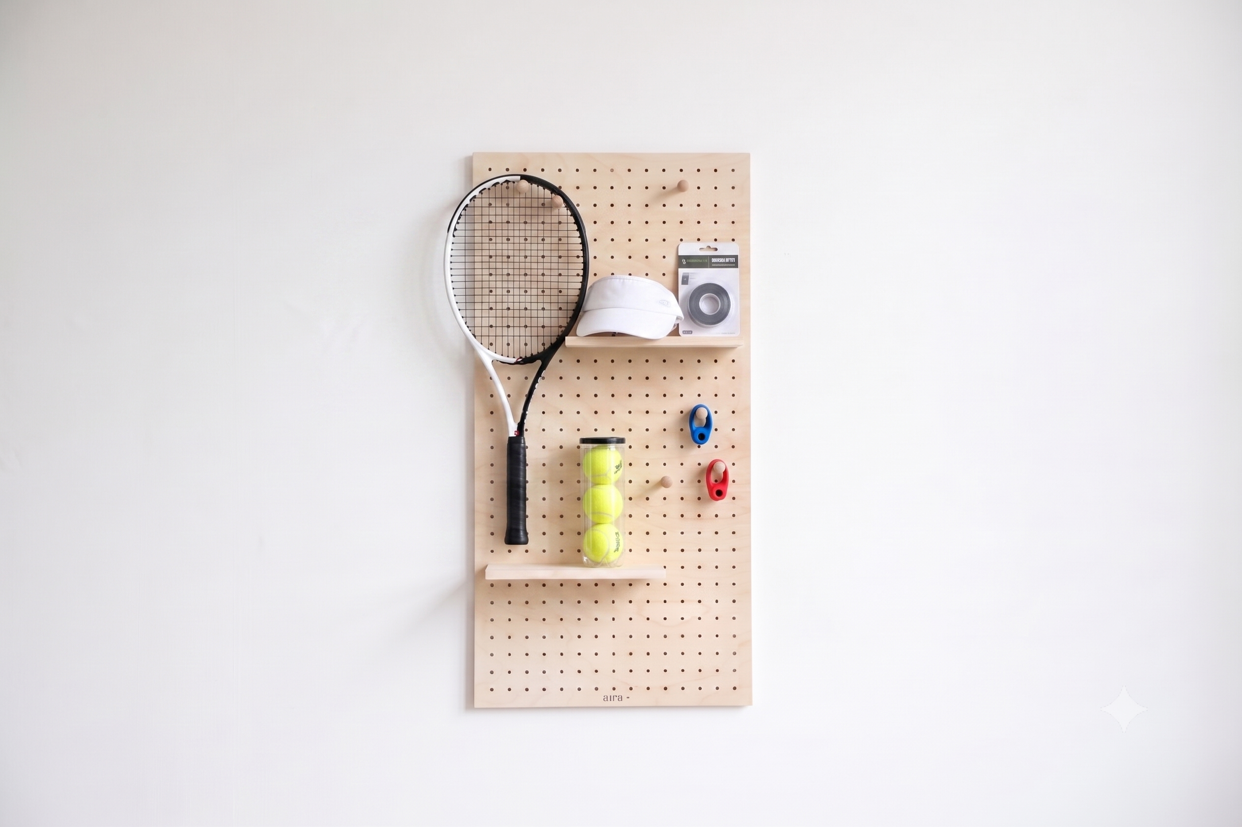 Pegboard aire pour accessoires de tennis