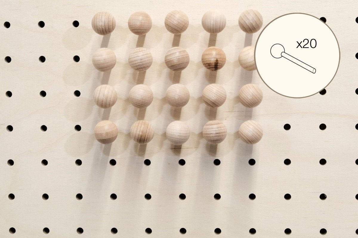 Tourillons en bois pour Pegboard avec billes en bois tournées - Accessoires - Aire - A60-1 - 8